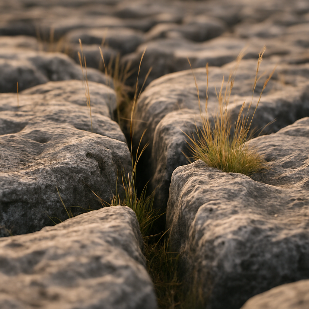 Limestone pavement above Malham Cove on the Pennine Way day walks sections through the Yorkshire Dales