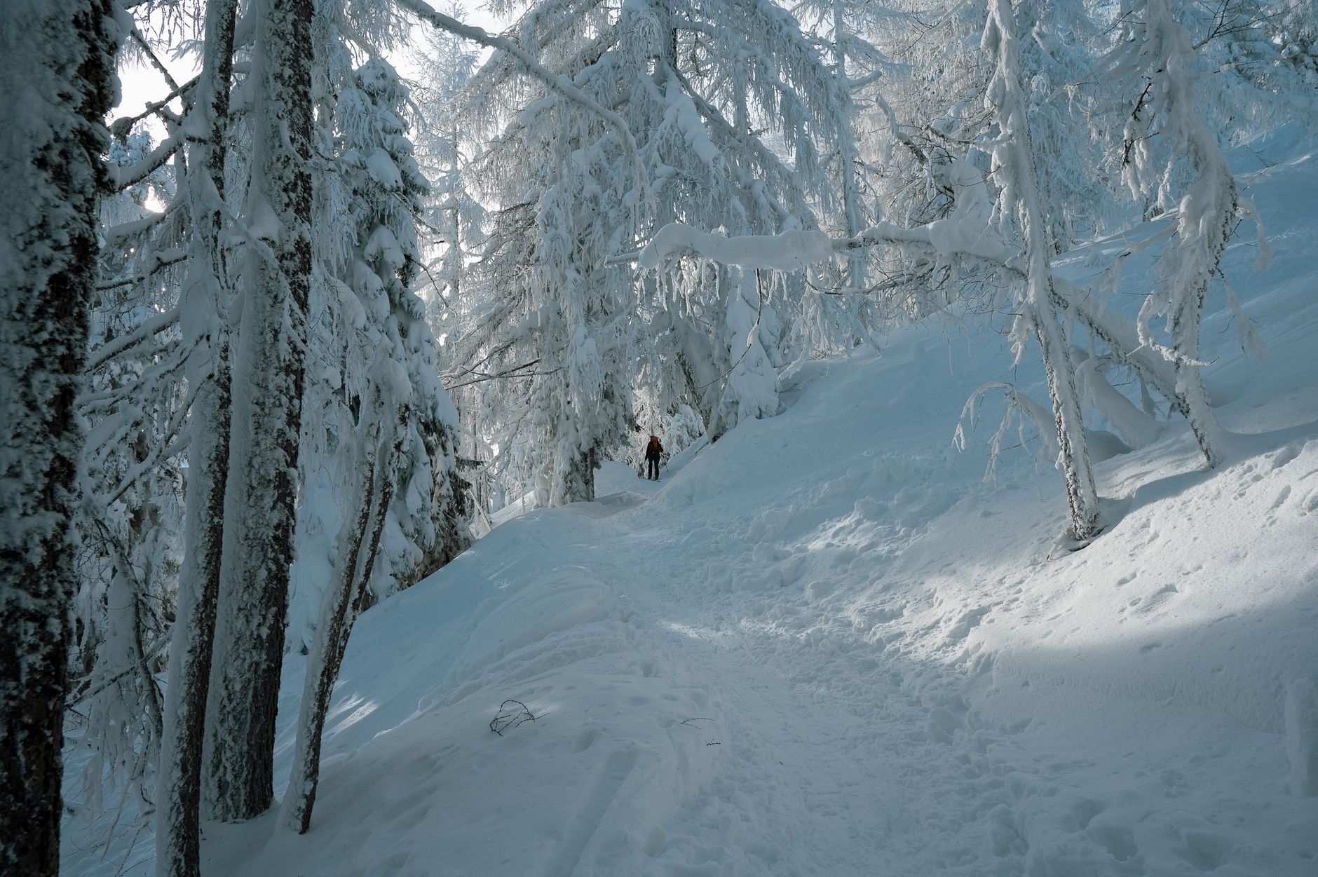 Icy mountain path on a Brecon Beacons winter walking route showing why traction aids are essential